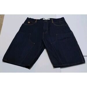 Vintage State Property Men's Dark Wash Cotton Denim Shorts 5-Pocket 15.5"